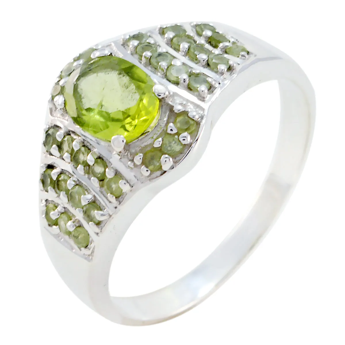 Riyo Appealing Gem Peridot 925 Silver Ring Frinendship Day Gift