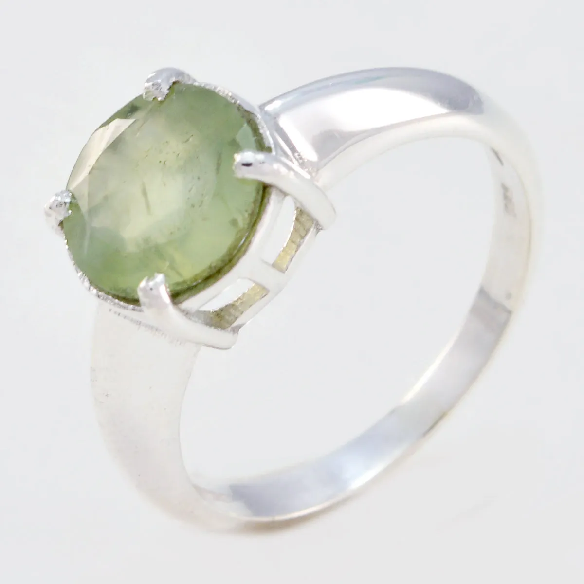 Riyo Desirable Gemstones Prehnite Solid Silver Rings Gift For Mom