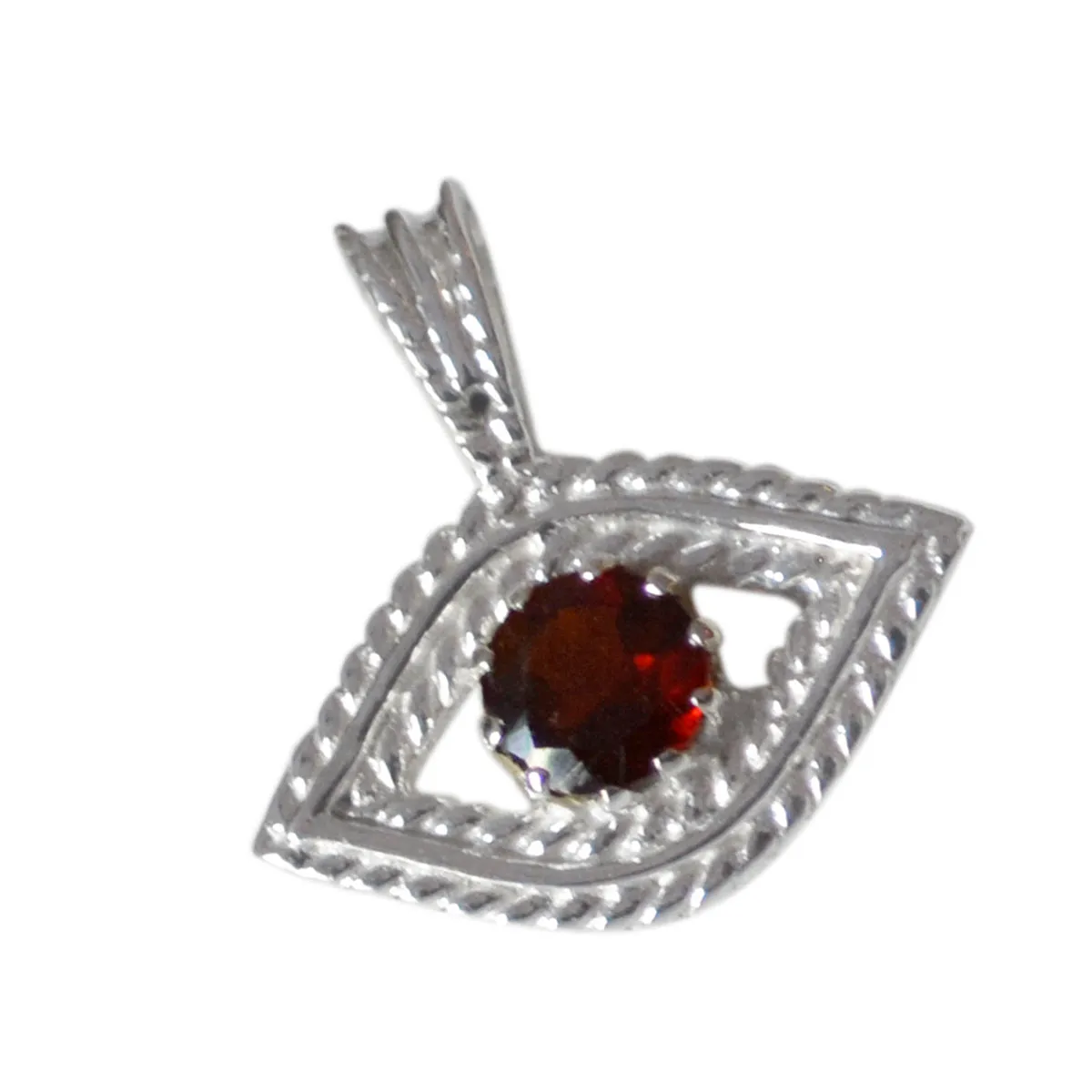 Riyo Fanciable Gemstone Round Faceted Red Garnet 1192 Sterling Silver Pendant Gift For Girlfriend