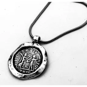 Roman Coin Replica Necklace Pendant sterling silver necklace