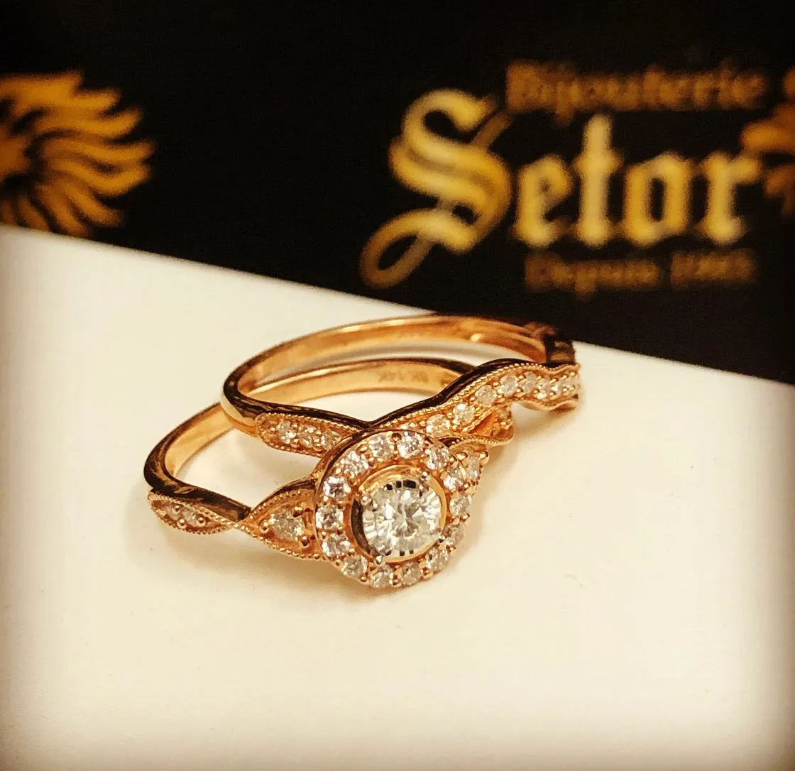 Rose gold diamond rings