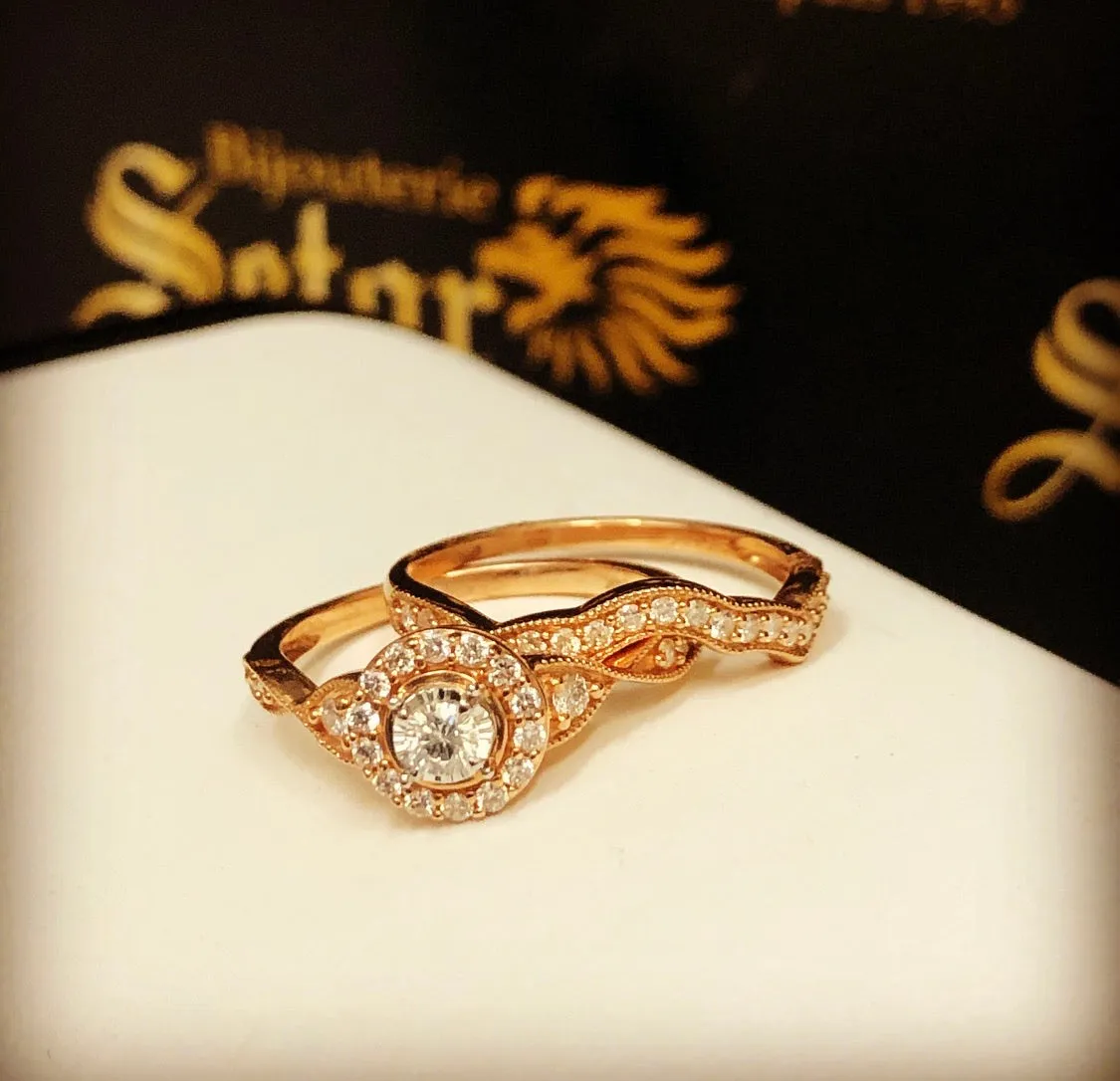 Rose gold diamond rings