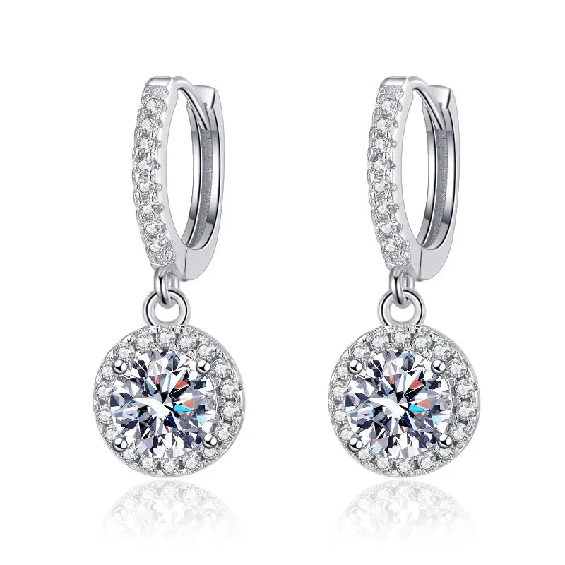 Round Bag Moissanite Earrings for Women