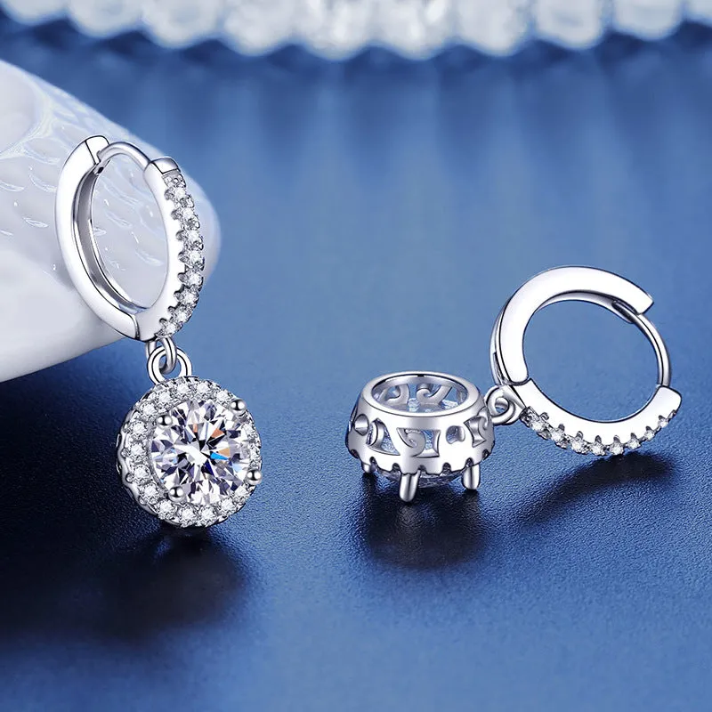 Round Bag Moissanite Earrings for Women