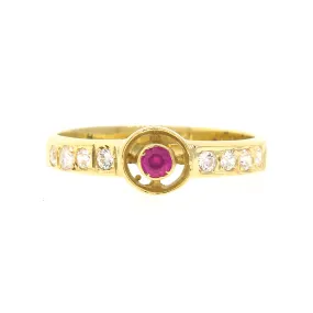 Ruby & Diamond Ring in 14k Gold