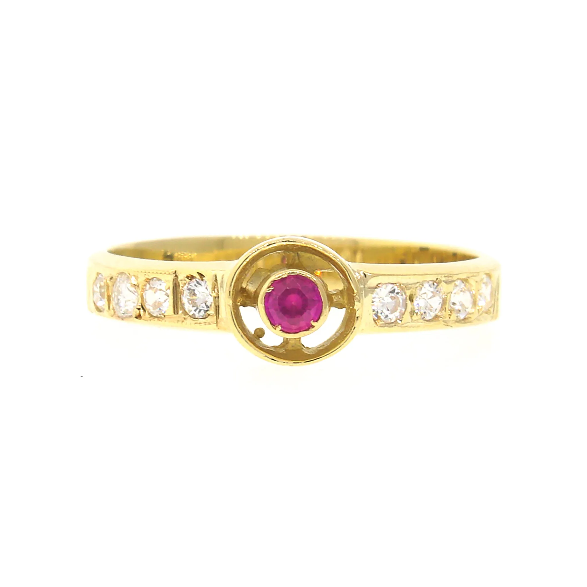 Ruby & Diamond Ring in 14k Gold