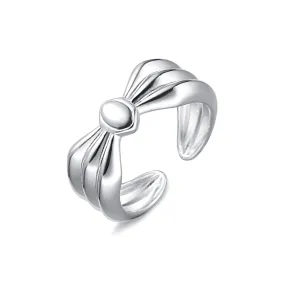 Silver Drift Band Rope Knot Plain Ring