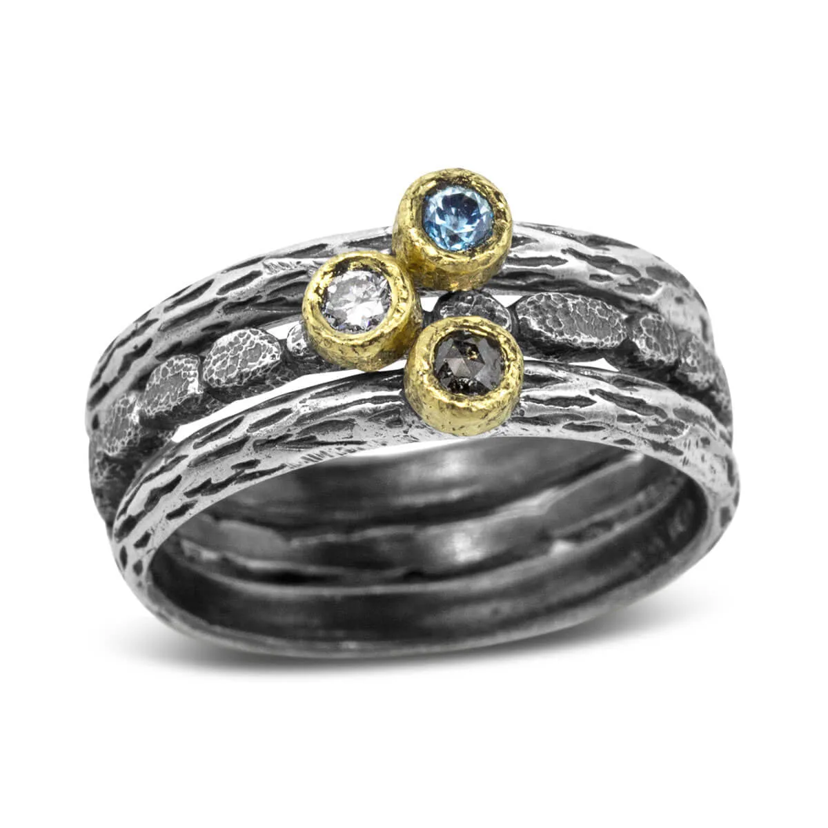 Skinny Pebbles Diamond Ring