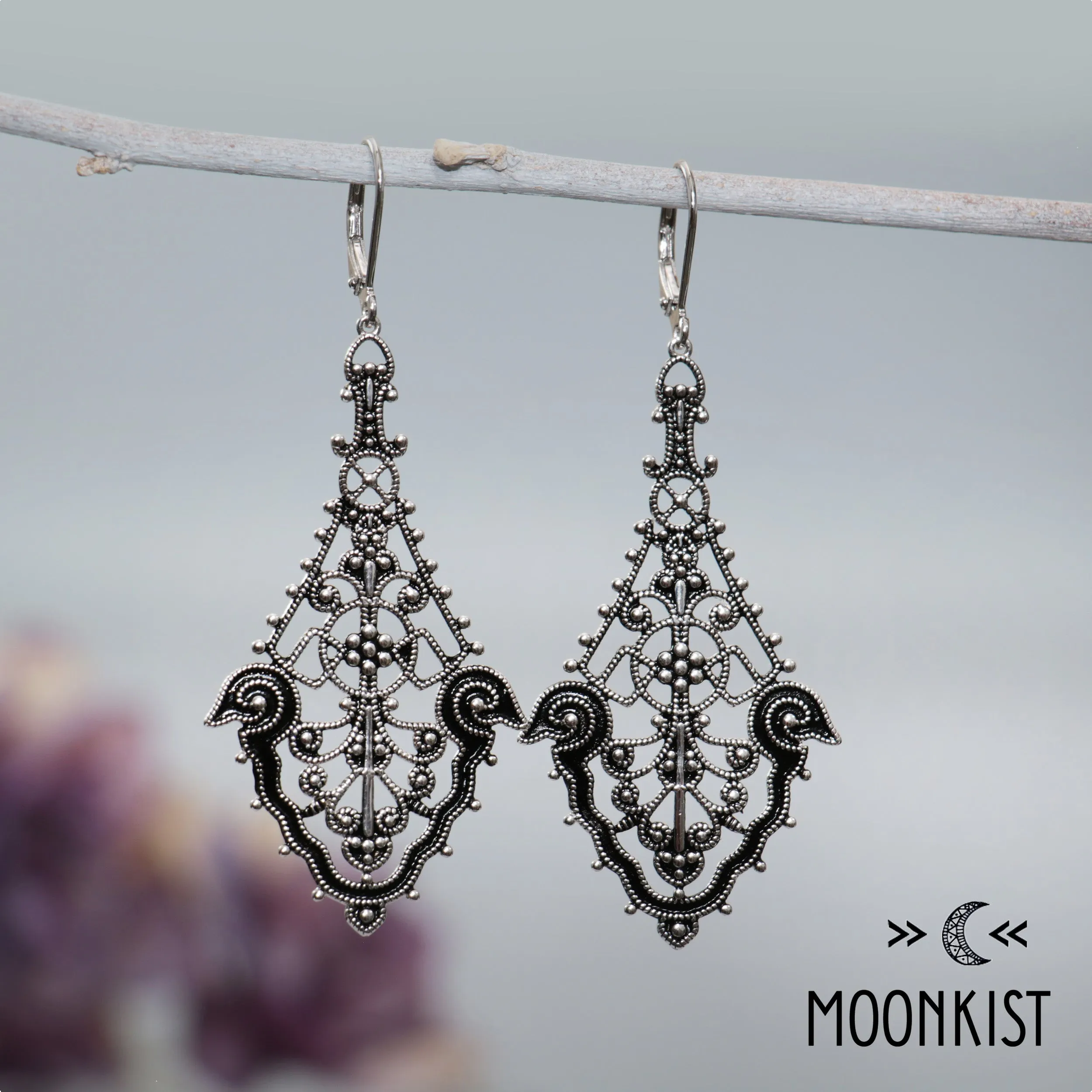 Sterling Silver Large Chandelier Dangle Earrings | Moonkist Designs