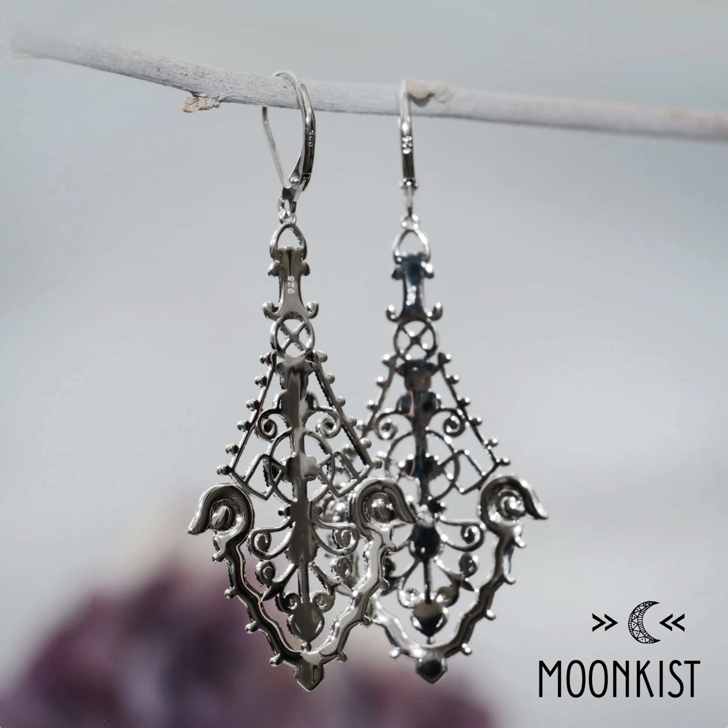 Sterling Silver Large Chandelier Dangle Earrings | Moonkist Designs