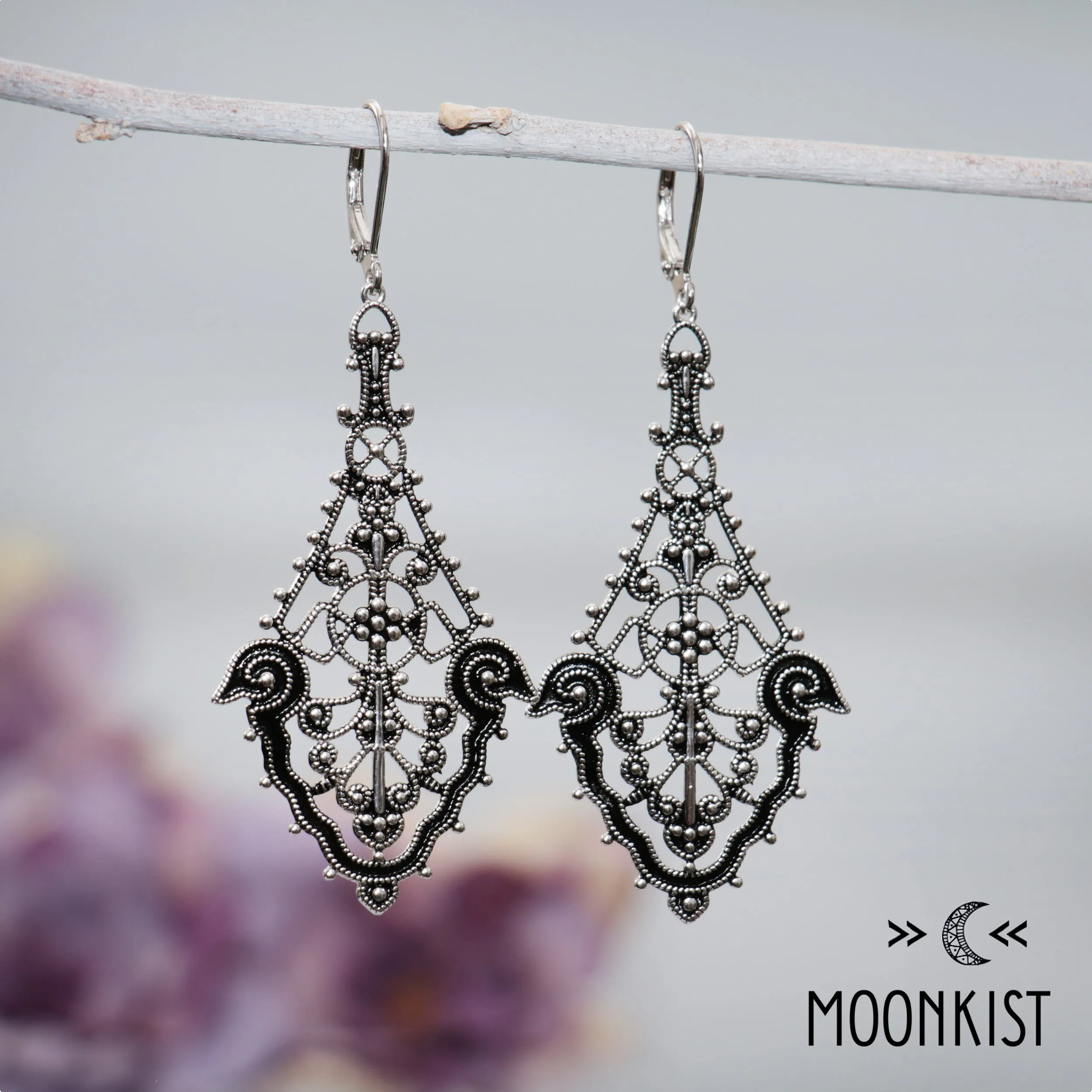 Sterling Silver Large Chandelier Dangle Earrings | Moonkist Designs