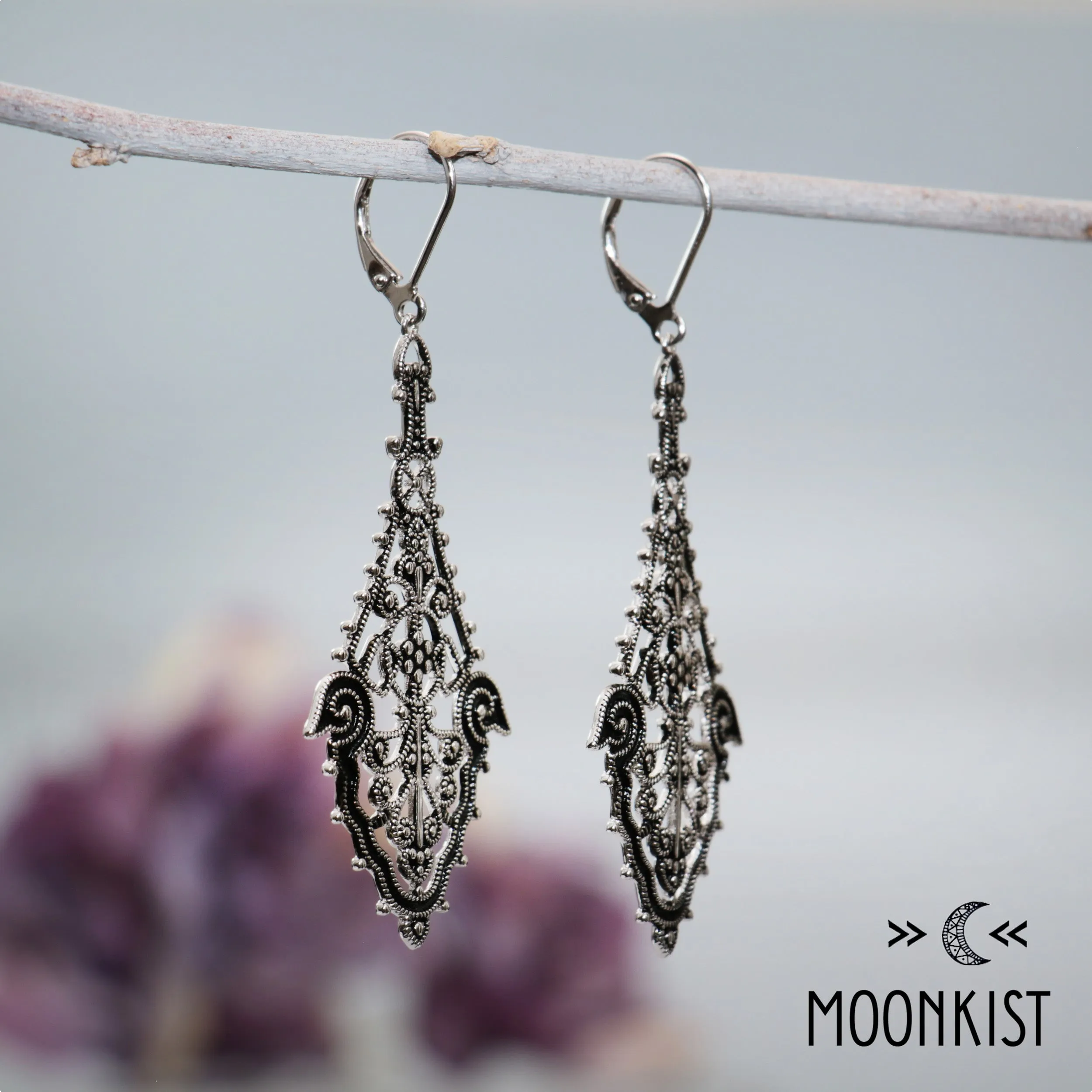 Sterling Silver Large Chandelier Dangle Earrings | Moonkist Designs