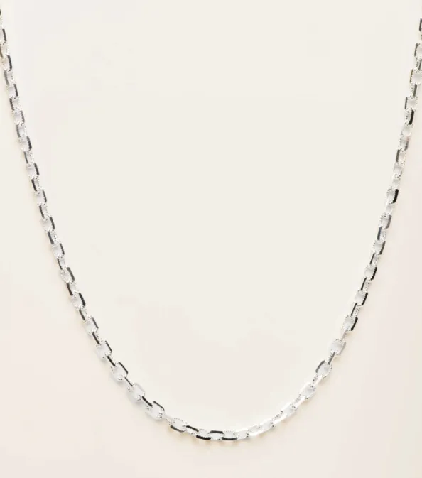 Textured Chain Necklace - Silver