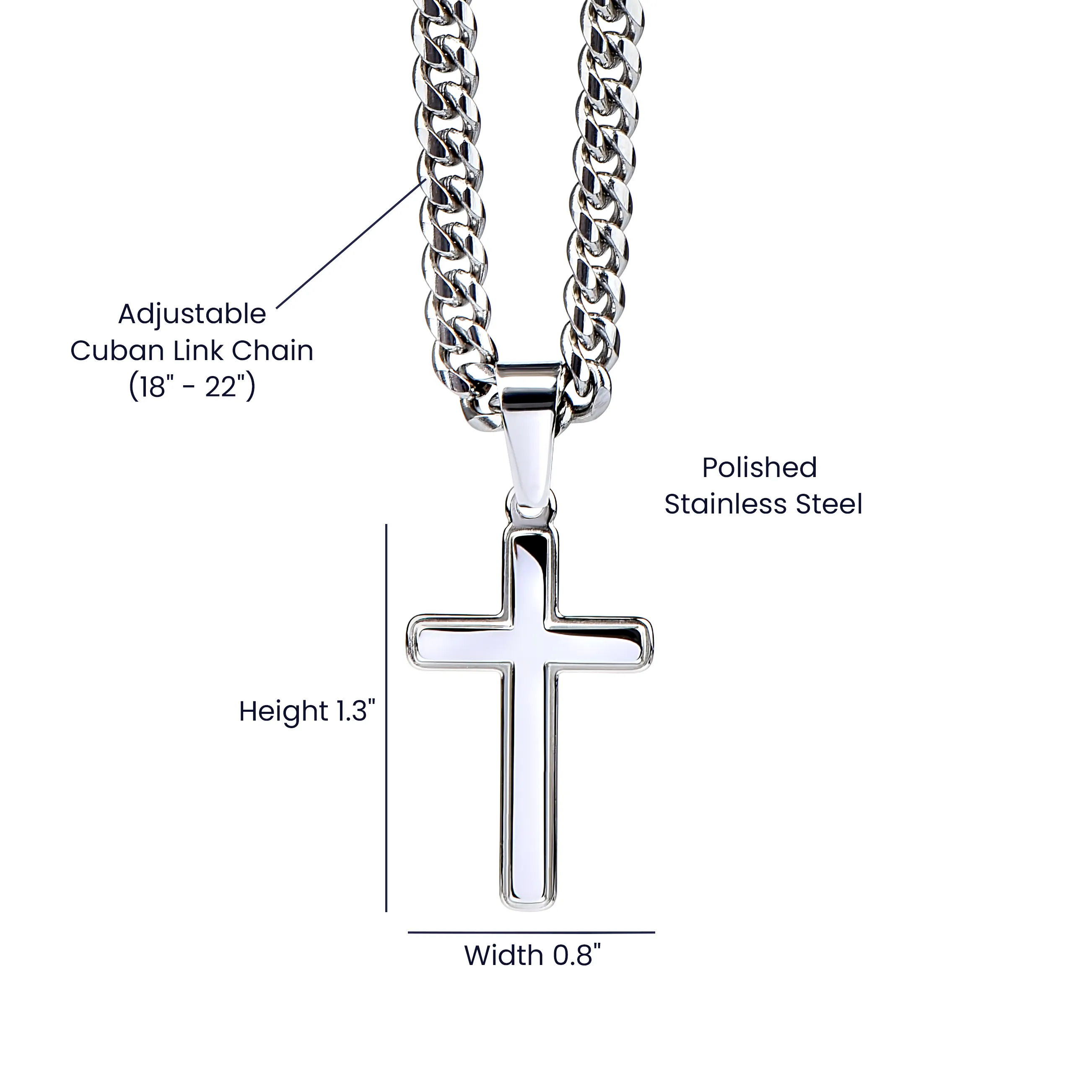 To Grandson Gift, Take Advantage of the Gifts, Encouragement From Grandma Stainless Steel Cross Pendant Cuban Chain Necklace