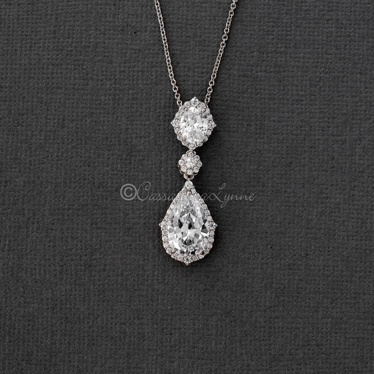 Vintage Bridal Pendant in a Pave Setting