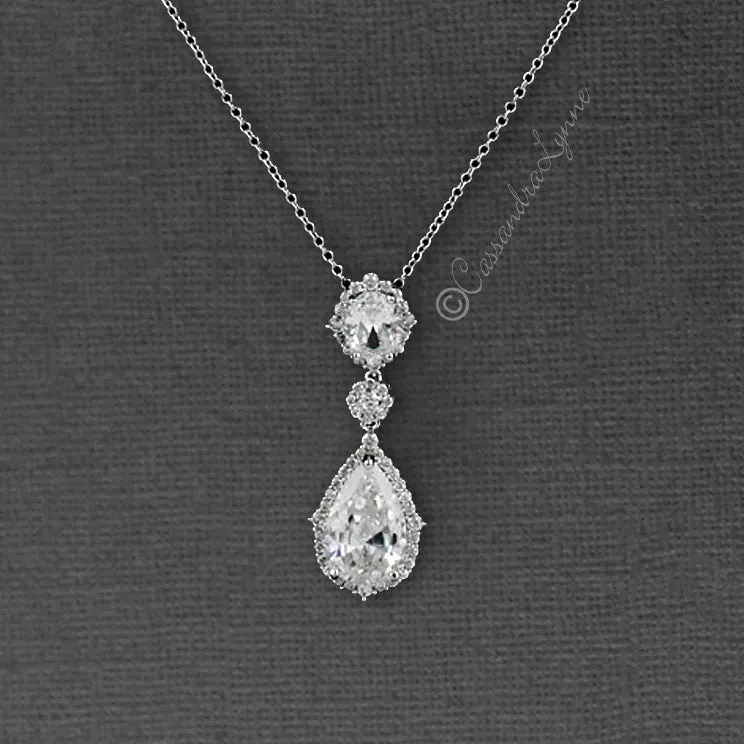 Vintage Bridal Pendant in a Pave Setting