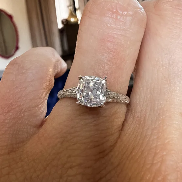 Vintage Engagement Ring, Cushion 1.53ct.