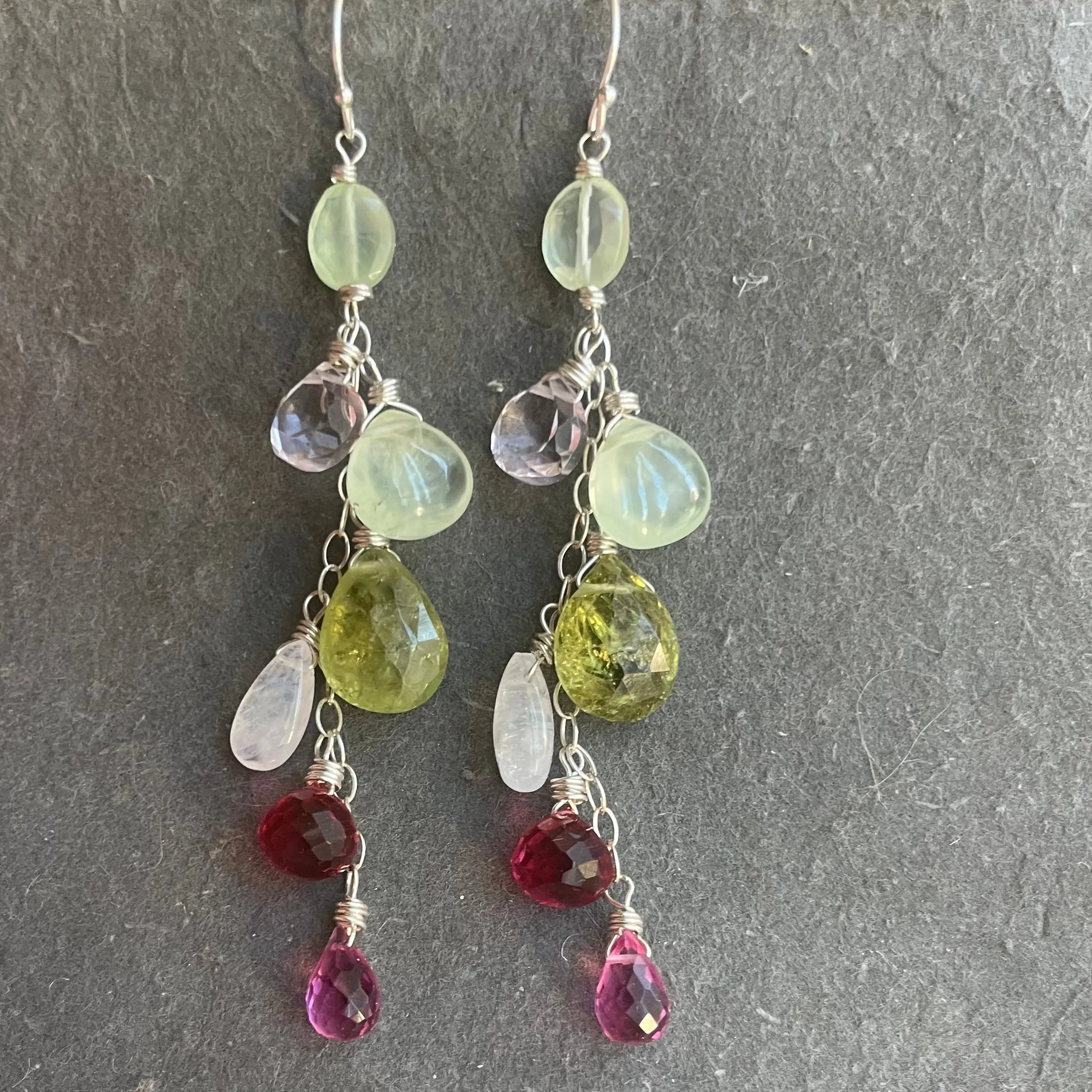 Watermelon Season lighter version Cascade Earrings